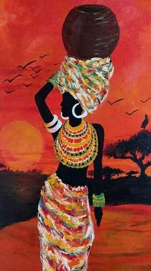 Afrikaanse Vrouw met kruik Diamond Painting for you
